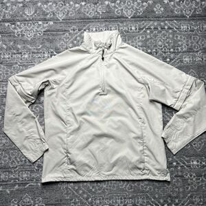 Nike Golf Clima-Fit  1/4 Zip Windbreaker Womens Small Beige Zip Off Sleeves
